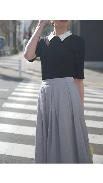 【エニィ スィス/any SiS】の【好印象企画】襟配色ニット×タックスカートセット インテリア・キッズ・メンズ・レディースファッション・服の通販 founy(ファニー) https://founy.com/ ファッション Fashion レディースファッション Fashion for Women セットアップ Matching Sets スカート・ミニ/ミディ/マキシ Skirts / Mini, Midi & Maxi Skirts 春 Spring ジャカード／ジャガード Jacquard, Woven Pattern スリット Slit, Slit Detail セットアップ Set-Up, Coordinated Outfit バランス Balance, Style Balance フレア Flare, Flared ベーシック Basic, Essential S/S・春夏 SS, Spring/Summer, Warm Season おすすめ Recommended / Our Picks 夏 Summer エレガント 上品 Elegant 新作・新入荷 New Arrivals / New In |ID: prp329100004853927 ipo3291000000035671376