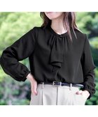 【ティアクラッセ/Tiaclasse】の【洗える・スマート裏起毛】ジョーゼットフリルブラウス ブラック|ID: prp329100004854008 ipo3291000000035673363