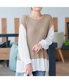 【ティアクラッセ/Tiaclasse】のベストドッキングトップス ベージュ×オフホワイト|ID: prp329100004854016 ipo3291000000035673639