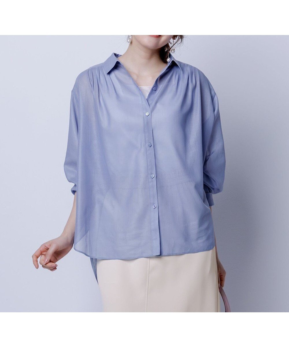 【エニィ スィス/any SiS】の【洗える】リネンライクシアーローン ブラウス 人気、トレンドファッション・服の通販 founy(ファニー) 　ファッション　Fashion　レディースファッション　Fashion for Women　トップス・カットソー　Cut & Sew Tops　シャツ・ブラウス・オフィスカジュアル　Elegant Blouses & Button-Ups　インナー　Innerwear　ウォッシャブル　Machine Washable　春　Spring　洗える　Machine Washable　カフス　Cuff Design　サテン　Satin, Glossy Fabric　シアー　Sheer, See-Through　シンプル　Simple, Minimal　とろみ　Fluid, Flowy Fabric　タンク　Tank Top, Sleeveless Top　トレンド　Trend, Trending Now　長袖　Long Sleeve, Full Sleeve　ボトム　Bottoms, Lower Wear　リネン　Linen, Linen Fabric　S/S・春夏　SS, Spring/Summer, Warm Season　おすすめ　Recommended / Our Picks　夏　Summer　エレガント 上品　Elegant　新作・新入荷　New Arrivals / New In　 other-1|ID: prp329100004854028 ipo3291000000035674045