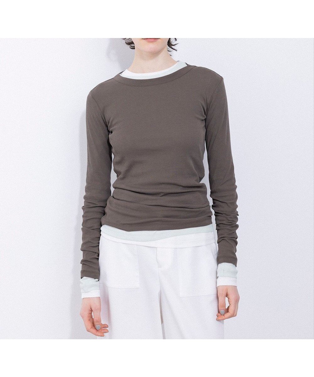 【ネイヴ/NAVE】の【Nave・洗える】ガーゼフライス ロングスリーブ インテリア・キッズ・メンズ・レディースファッション・服の通販 founy(ファニー) 　ファッション　Fashion　レディースファッション　Fashion for Women　トップス・カットソー　Cut & Sew Tops　シャツ・ブラウス・オフィスカジュアル　Elegant Blouses & Button-Ups　ロングTシャツ・Tシャツ　Longline T-Shirts & Tees　カットソー・ベーシックTシャツ　Cut-and-Sewn Tops / Stretch Tees & Basics　カットソー　Cut and Sewn Top　シアー　Sheer, See-Through　スリーブ　Sleeve, Long Sleeve / Short Sleeve　タンク　Tank Top, Sleeveless Top　ロング　Long, Long-Length　夏　Summer　春　Spring　S/S・春夏　SS, Spring/Summer, Warm Season　洗える　Machine Washable　カーキ系|ID: prp329100004854067 ipo3291000000035675459