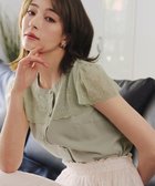 【ティアクラッセ/Tiaclasse】の【洗える】フレンチスリーブレースブラウス ミント|ID: prp329100004854089 ipo3291000000035676870