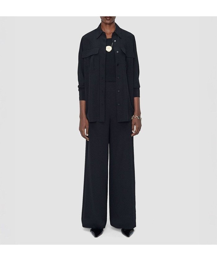 【ジョゼフ/JOSEPH】のクレープドソワ トラウザーズ インテリア・キッズ・メンズ・レディースファッション・服の通販 founy(ファニー) https://founy.com/ ファッション Fashion レディースファッション Fashion for Women パンツ Pants & Trousers シルク Silk, 100% Silk ドレープ Drape, Draping Fabric フラット Flat, Flat Shoes フロント Front, Front Design ワイド Wide, Wide Fit 夏 Summer 春 Spring S/S・春夏 SS, Spring/Summer, Warm Season |ID: prp329100004854115 ipo3291000000035677734