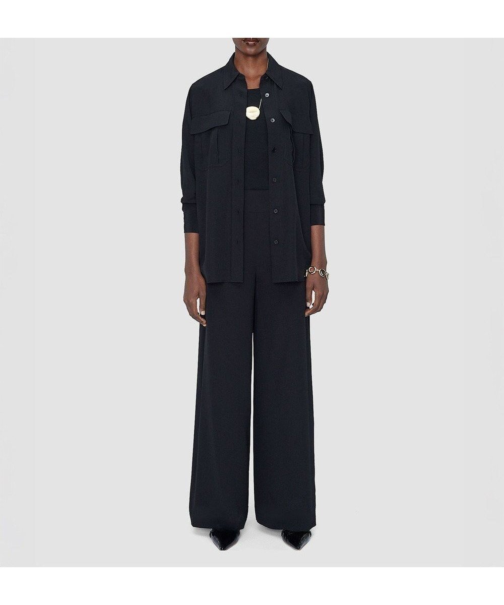 【ジョゼフ/JOSEPH】のクレープドソワ トラウザーズ 人気、トレンドファッション・服の通販 founy(ファニー) 　ファッション　Fashion　レディースファッション　Fashion for Women　パンツ　Pants & Trousers　シルク　Silk, 100% Silk　ドレープ　Drape, Draping Fabric　フラット　Flat, Flat Shoes　フロント　Front, Front Design　ワイド　Wide, Wide Fit　夏　Summer　春　Spring　S/S・春夏　SS, Spring/Summer, Warm Season　 other-1|ID: prp329100004854115 ipo3291000000035677734