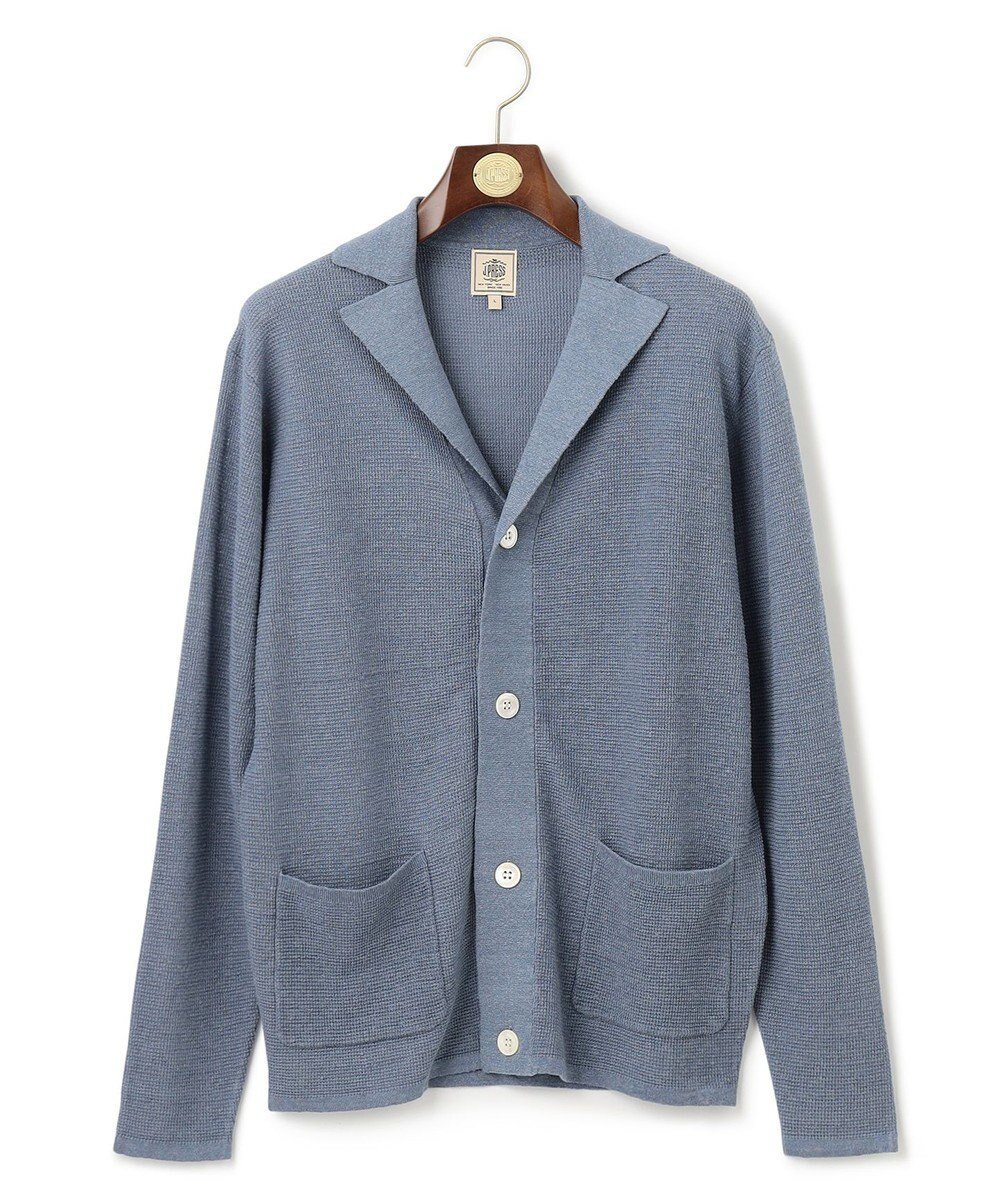 【ジェイ プレス/J.PRESS / MEN】の【WEB・一部店舗限定】リネンアンカージャケット インテリア・キッズ・メンズ・レディースファッション・服の通販 founy(ファニー) 　ファッション　Fashion　メンズファッション　Fashion for Men　トップス・カットソー　Cut & Sew Tops　カーディガン / 羽織り　Cardigans　おすすめ　Recommended / Our Picks　カーディガン　Cardigan, Knitwear　ジャケット　Jacket, Outerwear　フィット　Fit, Slim Fit　リネン　Linen, Linen Fabric　レギュラー　Regular, Standard Fit　夏　Summer　春　Spring　S/S・春夏　SS, Spring/Summer, Warm Season　ブルー系|ID: prp329100004854360 ipo3291000000035707047