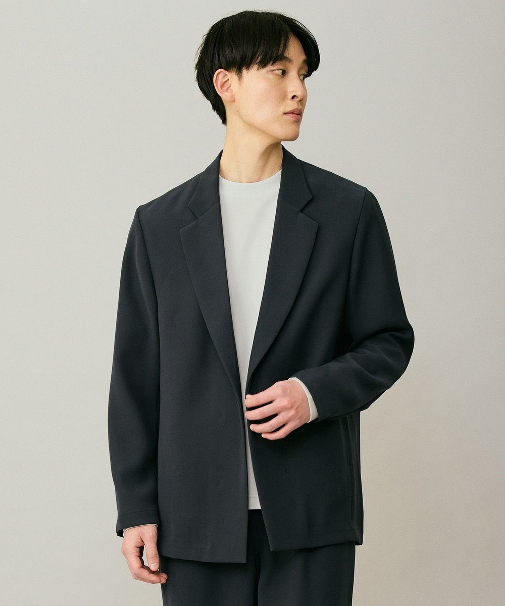 【アンフィーロ/UNFILO / MEN】のダブルクロス イージージャケット インテリア・キッズ・メンズ・レディースファッション・服の通販 founy(ファニー) 　ファッション　Fashion　メンズファッション　Fashion for Men　アウター　Men's Coats Outerwear　ウォッシャブル　Machine Washable　エレガント 上品　Elegant　カーディガン　Cardigan, Knitwear　吸水　Absorbent, Quick-Dry　ジャケット　Jacket, Outerwear　スラックス　Slacks, Dress Pants　セットアップ　Set-Up, Coordinated Outfit　ダブル　Double, Double-Breasted　トレンド　Trend, Trending Now　ドレープ　Drape, Draping Fabric　パターン　Pattern, Design Print　フロント　Front, Front Design　楽ちん　Easy Fit, Comfortable　ワイド　Wide, Wide Fit　A/W・秋冬　Autumn/Winter　S/S・春夏　SS, Spring/Summer, Warm Season　おすすめ　Recommended / Our Picks　夏　Summer　ブルーグレー|ID: prp329100004854363 ipo3291000000035707078