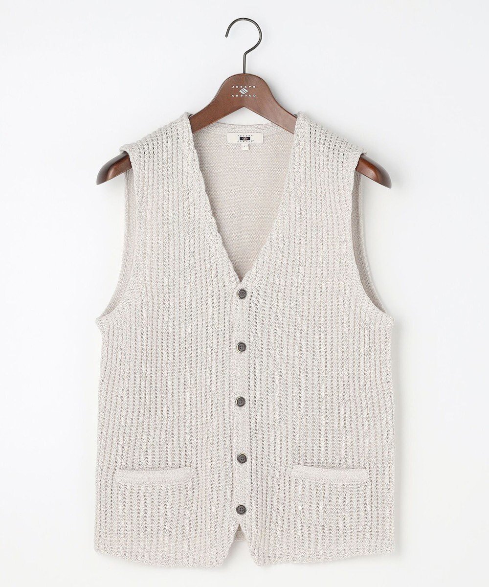 【ジョセフ アブード/JOSEPH ABBOUD / MEN】の【エコ素材和紙使用・日本素材】和紙杢メッシュクルーネック ニットジレ インテリア・キッズ・メンズ・レディースファッション・服の通販 founy(ファニー) 　ファッション　Fashion　メンズファッション　Fashion for Men　トップス・カットソー　Cut & Sew Tops　ニット・セーター / 定番トップス　Knit Tops & Sweaters　ベスト・ジレ　Vests & Gilets　春　Spring　ジャケット　Jacket, Outerwear　ベスト　Vest, Waistcoat　S/S・春夏　SS, Spring/Summer, Warm Season　おすすめ　Recommended / Our Picks　夏　Summer　ライトグレー系|ID: prp329100004854388 ipo3291000000035707763