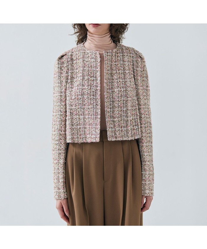 【ベイジ,/BEIGE,】のTEASEL / ノーカラーツイードショートジャケット インテリア・キッズ・メンズ・レディースファッション・服の通販 founy(ファニー) https://founy.com/ ファッション Fashion レディースファッション Fashion for Women アウター Coat / Outerwear Collection レディースジャケット・軽アウター Jackets ノーカラージャケット / シンプル上品コーデ Collarless Jackets おすすめ Recommended / Our Picks コンパクト Compact, Small Size シンプル Simple, Minimal ジャケット Jacket, Outerwear スリーブ Sleeve, Long Sleeve / Short Sleeve ダウン Down, Puffer ツイード Twill, Twill Weave デニム Denim, Jeans Material ビジネス 仕事 通勤 Business / Work / Commuting 夏 Summer S/S・春夏 SS, Spring/Summer, Warm Season A/W・秋冬 Autumn/Winter |ID: prp329100004854418 ipo3291000000035708798