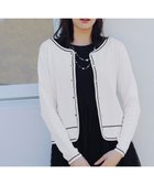 【ティアクラッセ/Tiaclasse】の【洗える】配色ラインカーディガン オフホワイト|ID: prp329100004854443 ipo3291000000035710617