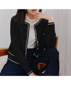 【ティアクラッセ/Tiaclasse】の【洗える】配色ラインカーディガン ブラック|ID: prp329100004854443 ipo3291000000035710622