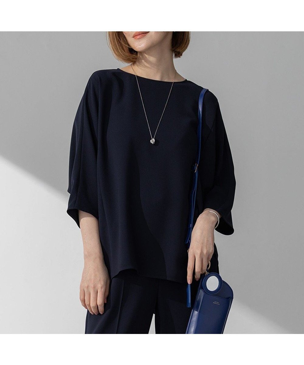 【23区/NIJYUSANKU】の【吸水速乾/UVカット/接触冷感】ストレッチジョーゼット ドルマン カットソー インテリア・キッズ・メンズ・レディースファッション・服の通販 founy(ファニー) ファッション Fashion レディースファッション Fashion for Women トップス・カットソー Cut & Sew Tops シャツ・ブラウス・オフィスカジュアル Elegant Blouses & Button-Ups ロングTシャツ・Tシャツ Longline T-Shirts & Tees カットソー・ベーシックTシャツ Cut-and-Sewn Tops / Stretch Tees & Basics 春 Spring カットソー Cut and Sewn Top コンパクト Compact, Small Size 吸水 Absorbent, Quick-Dry ジョーゼット Georgette, Semi-Sheer Fabric ストレッチ Stretch, Stretchy Fabric セットアップ Set-Up, Coordinated Outfit ドレープ Drape, Draping Fabric ワイド Wide, Wide Fit S/S・春夏 SS, Spring/Summer, Warm Season おすすめ Recommended / Our Picks 夏 Summer エレガント 上品 Elegant 2025年 2025 2025春夏・S/S Spring/Summer 2025 SS25 ネイビー系|ID: prp329100004854466 ipo3291000000035711624