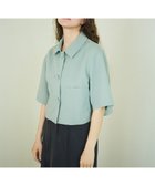 【ハッシュニュアンス/#Newans】の【シワになりにくい】クロップドシャツジャケット スモークグリーン|ID: prp329100004854470 ipo3291000000035711753