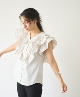 【ハッシュニュアンス/#Newans】のラッフルフリルブラウス 人気、トレンドファッション・服の通販 founy(ファニー) ファッション Fashion レディースファッション Fashion for Women トップス・カットソー Cut & Sew Tops シャツ・ブラウス・オフィスカジュアル Elegant Blouses & Button-Ups ノースリーブ Sleeveless, No-Sleeve フリル Frill, Ruffle エレガント 上品 Elegant 吸水 Absorbent, Quick-Dry 夏 Summer 春 Spring S/S・春夏 SS, Spring/Summer, Warm Season |ID:prp329100004854478