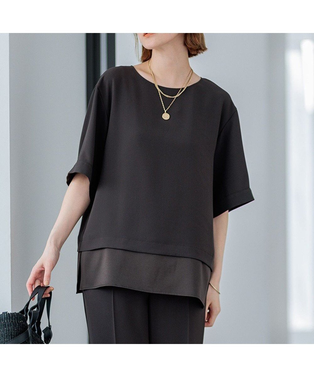 【23区/NIJYUSANKU】の【洗える】ストレッチジョーゼット ラウンドネック カットソー インテリア・キッズ・メンズ・レディースファッション・服の通販 founy(ファニー) ファッション Fashion レディースファッション Fashion for Women トップス・カットソー Cut & Sew Tops シャツ・ブラウス・オフィスカジュアル Elegant Blouses & Button-Ups ロングTシャツ・Tシャツ Longline T-Shirts & Tees カットソー・ベーシックTシャツ Cut-and-Sewn Tops / Stretch Tees & Basics 2024年 2024 2024-2025秋冬・A/W Autumn/Winter 2024–25 AW24–25 おすすめ Recommended / Our Picks エレガント 上品 Elegant カットソー Cut and Sewn Top サテン Satin, Glossy Fabric シンプル Simple, Minimal ジョーゼット Georgette, Semi-Sheer Fabric ストレッチ Stretch, Stretchy Fabric セットアップ Set-Up, Coordinated Outfit ラウンド Round, Round Neck ワイド Wide, Wide Fit 洗える Machine Washable A/W・秋冬 Autumn/Winter ダークブラウン系|ID: prp329100004854482 ipo3291000000035712191