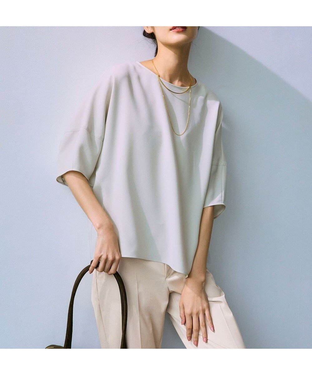 【23区/NIJYUSANKU】の【吸水速乾/UVカット/接触冷感】ストレッチジョーゼット ランタンスリーブ カットソー インテリア・キッズ・メンズ・レディースファッション・服の通販 founy(ファニー) 　ファッション　Fashion　レディースファッション　Fashion for Women　トップス・カットソー　Cut & Sew Tops　シャツ・ブラウス・オフィスカジュアル　Elegant Blouses & Button-Ups　ロングTシャツ・Tシャツ　Longline T-Shirts & Tees　カットソー・ベーシックTシャツ　Cut-and-Sewn Tops / Stretch Tees & Basics　春　Spring　カットソー　Cut and Sewn Top　吸水　Absorbent, Quick-Dry　ジョーゼット　Georgette, Semi-Sheer Fabric　ストレッチ　Stretch, Stretchy Fabric　スリーブ　Sleeve, Long Sleeve / Short Sleeve　セットアップ　Set-Up, Coordinated Outfit　ワイド　Wide, Wide Fit　S/S・春夏　SS, Spring/Summer, Warm Season　夏　Summer　エレガント 上品　Elegant　2025年　2025　2025春夏・S/S　Spring/Summer 2025 SS25　ベージュ系|ID: prp329100004854484 ipo3291000000035712231