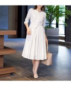 【ティアクラッセ/Tiaclasse】の【洗える】ベルト付きストライプワンピース オフホワイト|ID: prp329100004854500 ipo3291000000035712671