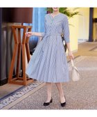 【ティアクラッセ/Tiaclasse】の【洗える】ベルト付きストライプワンピース ネイビー|ID: prp329100004854500 ipo3291000000035712673