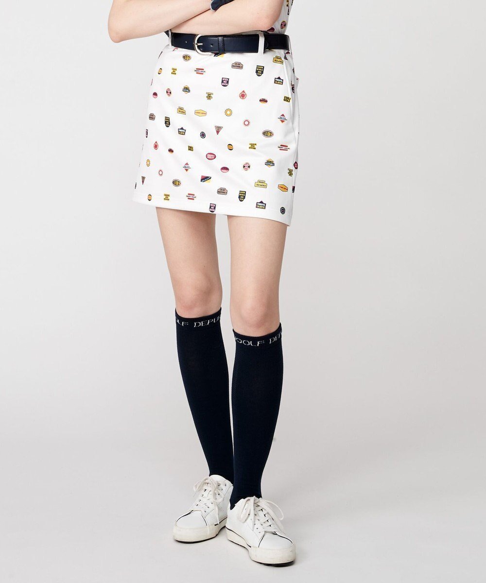 【23区 ゴルフ/NIJYUSANKU GOLF】の【WOMEN】【吸水速乾】ステッカープリント スカート 人気、トレンドファッション・服の通販 founy(ファニー) 　ファッション　Fashion　レディースファッション　Fashion for Women　スカート　Skirts　ゴルフ　Golf　おすすめ　Recommended / Our Picks　ダブル　Double, Double-Breasted　プリント　Print, Printed Pattern　ポロシャツ　Polo Shirt, Collared Tee　モックネック　Mock Neck, Short Turtleneck　吸水　Absorbent, Quick-Dry　夏　Summer　春　Spring　S/S・春夏　SS, Spring/Summer, Warm Season　鹿の子　Piqué, Kanoko Fabric　 other-1|ID: prp329100004854513 ipo3291000000035713080