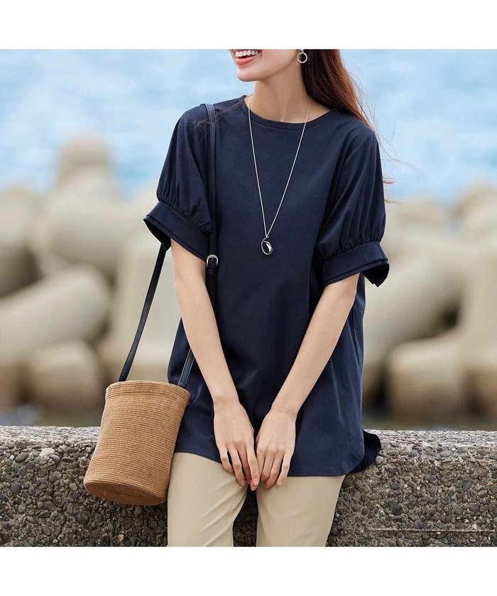 【ティアクラッセ/Tiaclasse】の【UVケア・接触冷感】“あまラク” ボリュームパフスリーブカットソーチュニック インテリア・キッズ・メンズ・レディースファッション・服の通販 founy(ファニー) https://founy.com/ ファッション Fashion レディースファッション Fashion for Women トップス・カットソー Cut & Sew Tops シャツ・ブラウス・オフィスカジュアル Elegant Blouses & Button-Ups ロングTシャツ・Tシャツ Longline T-Shirts & Tees カットソー・ベーシックTシャツ Cut-and-Sewn Tops / Stretch Tees & Basics アクセサリー Fashion Accessories ウォッシャブル Machine Washable 春 Spring 洗える Machine Washable 秋 Autumn カットソー Cut and Sewn Top カフス Cuff Design カーディガン Cardigan, Knitwear シルケット Silket, Silky Cotton スリット Slit, Slit Detail スリーブ Sleeve, Long Sleeve / Short Sleeve チュニック Tunic, Long Top 長袖 Long Sleeve, Full Sleeve フェミニン Feminine, Girly ポケット Pocket, Pocket Detail ロング Long, Long-Length S/S・春夏 SS, Spring/Summer, Warm Season 再入荷 Restock / Back in Stock 夏 Summer 新作・新入荷 New Arrivals / New In |ID: prp329100004854533 ipo3291000000035713739