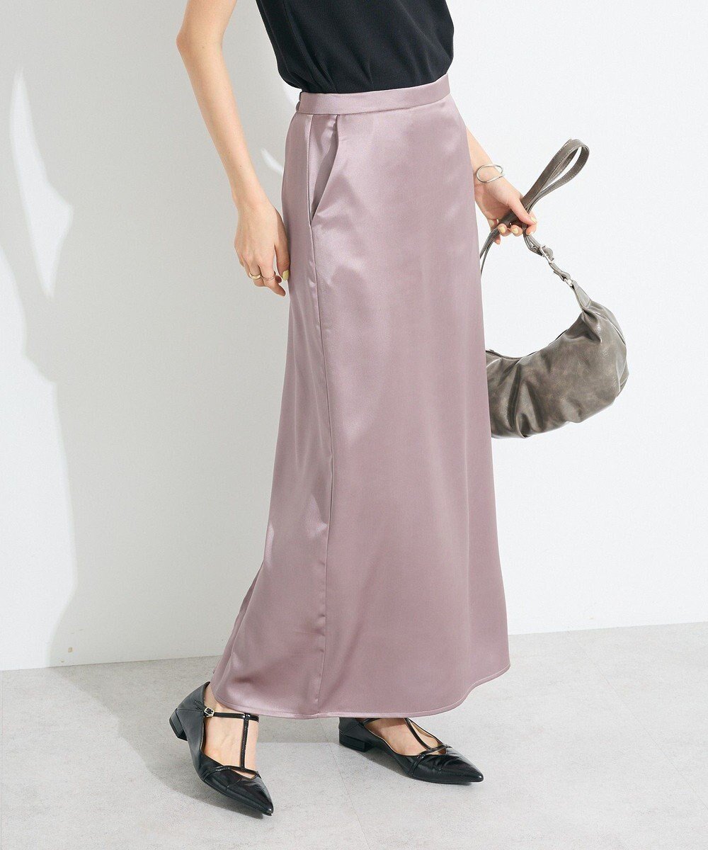 【クラフトスタンダードブティック/CRAFT STANDARD BOUTIQUE】のゴムサテンスカート インテリア・キッズ・メンズ・レディースファッション・服の通販 founy(ファニー) 　ファッション　Fashion　レディースファッション　Fashion for Women　スカート　Skirts　春　Spring　サテン　Satin, Glossy Fabric　スリット　Slit, Slit Detail　フェミニン　Feminine, Girly　フラット　Flat, Flat Shoes　ポケット　Pocket, Pocket Detail　ミックス　Mix, Mixed Style　無地　Plain, Solid Color　S/S・春夏　SS, Spring/Summer, Warm Season　おすすめ　Recommended / Our Picks　夏　Summer　2025年　2025　2025春夏・S/S　Spring/Summer 2025 SS25　Lavender|ID: prp329100004854546 ipo3291000000035714181