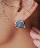 【ティアクラッセ/Tiaclasse】のカラースクエアピアス シルバー×ネイビー|ID: prp329100004854579 ipo3291000000035715206