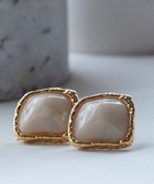 【ティアクラッセ/Tiaclasse】のカラースクエアピアス ゴールド×ブラウン|ID: prp329100004854579 ipo3291000000035715207