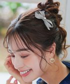 【ティアクラッセ/Tiaclasse】の【2TYPE/ゴム&クリップ】レザーリボンヘアアクセサリー クリップ:グレー|ID: prp329100004854580 ipo3291000000035715213