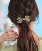 【ティアクラッセ/Tiaclasse】の【2TYPE/ゴム&クリップ】レザーリボンヘアアクセサリー ゴム:ベージュ|ID: prp329100004854580 ipo3291000000035715215