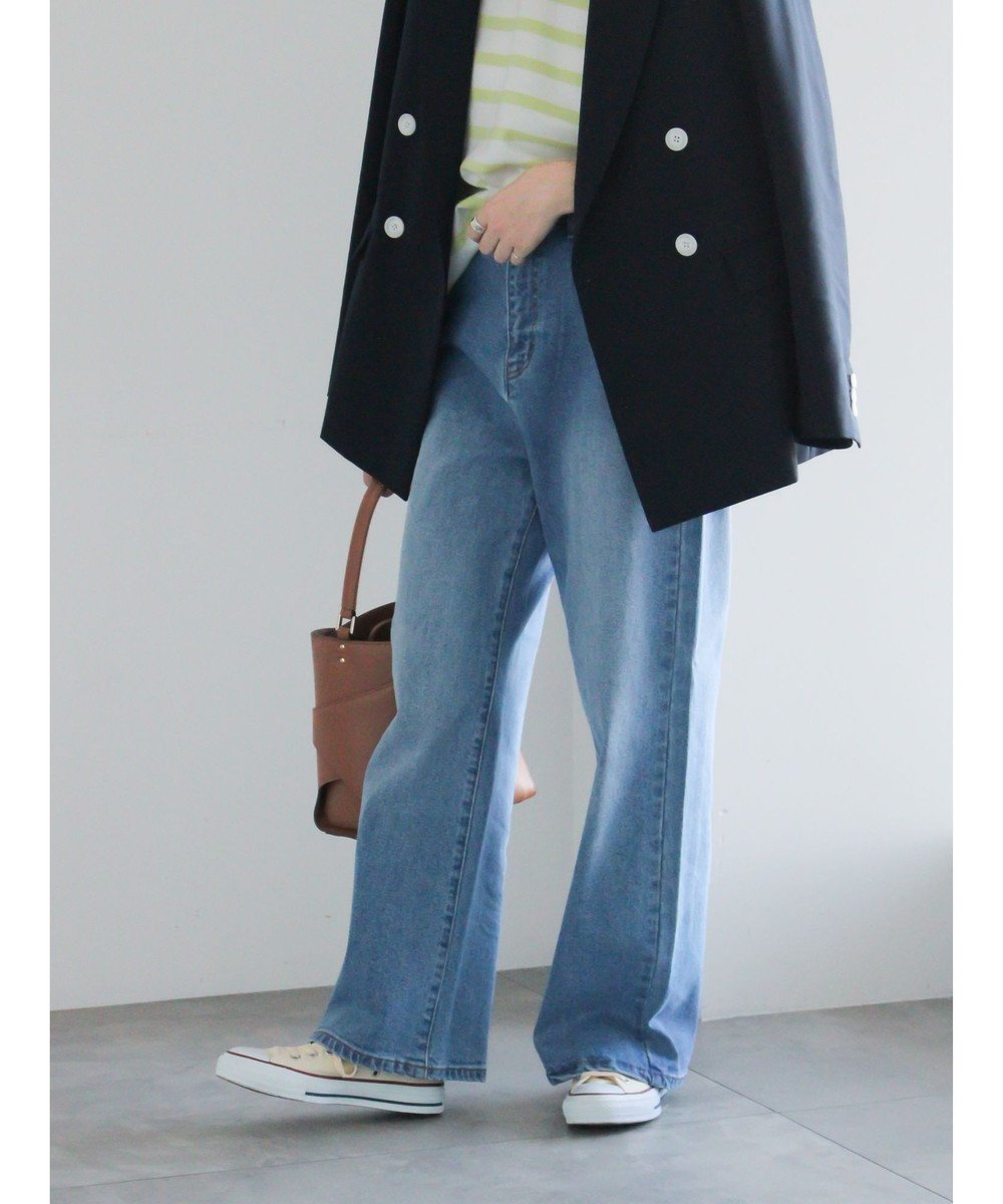 【テチチ/Te chichi】のストレートデニムパンツ インテリア・キッズ・メンズ・レディースファッション・服の通販 founy(ファニー) 　ファッション　Fashion　レディースファッション　Fashion for Women　パンツ　Pants & Trousers　デニムパンツ・ジーンズ・美脚デニム　Denim Jeans & Pants　おすすめ　Recommended / Our Picks　コンパクト　Compact, Small Size　ジャケット　Jacket, Outerwear　ストレッチ　Stretch, Stretchy Fabric　ストレート　Straight, Straight Cut　デニム　Denim, Jeans Material　バランス　Balance, Style Balance　パッチ　Patch, Appliqué　リラックス　Relax, Relaxed Fit　ワイド　Wide, Wide Fit　夏　Summer　S/S・春夏　SS, Spring/Summer, Warm Season　A/W・秋冬　Autumn/Winter　サックスブルー|ID: prp329100004854589 ipo3291000000035715278