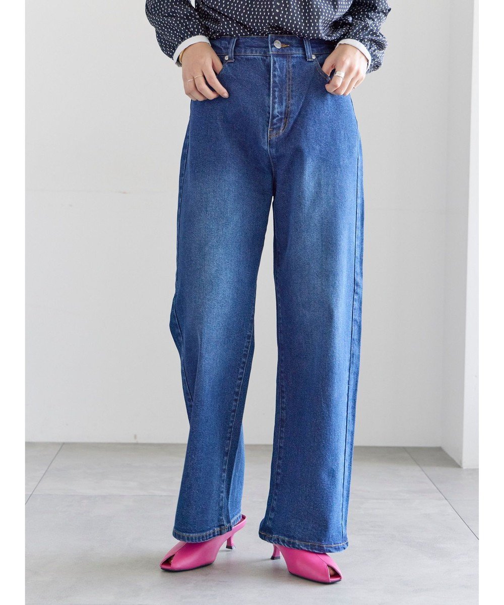 【テチチ/Te chichi】のストレートデニムパンツ インテリア・キッズ・メンズ・レディースファッション・服の通販 founy(ファニー) 　ファッション　Fashion　レディースファッション　Fashion for Women　パンツ　Pants & Trousers　デニムパンツ・ジーンズ・美脚デニム　Denim Jeans & Pants　おすすめ　Recommended / Our Picks　コンパクト　Compact, Small Size　ジャケット　Jacket, Outerwear　ストレッチ　Stretch, Stretchy Fabric　ストレート　Straight, Straight Cut　デニム　Denim, Jeans Material　バランス　Balance, Style Balance　パッチ　Patch, Appliqué　リラックス　Relax, Relaxed Fit　ワイド　Wide, Wide Fit　夏　Summer　S/S・春夏　SS, Spring/Summer, Warm Season　A/W・秋冬　Autumn/Winter　ブルー|ID: prp329100004854589 ipo3291000000035715279