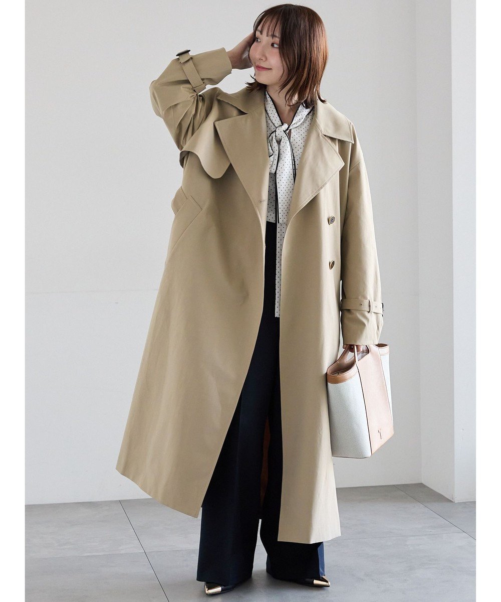 【テチチ/Te chichi】のロングトレンチコート インテリア・キッズ・メンズ・レディースファッション・服の通販 founy(ファニー) 　ファッション　Fashion　レディースファッション　Fashion for Women　アウター　Coat / Outerwear Collection　コート・ロングコート・ピーコート　Long Coats, Peacoats & More　レディースジャケット・軽アウター　Jackets　トレンチコート / 春秋の定番アウター　Trench Coats　ジャケット　Jacket, Outerwear　チェック　Check, Plaid, Tartan　デニム　Denim, Jeans Material　フォルム　Silhouette, Form　プレート　Plate, Dish　リラックス　Relax, Relaxed Fit　ロング　Long, Long-Length　エレガント 上品　Elegant　夏　Summer　春　Spring　S/S・春夏　SS, Spring/Summer, Warm Season　A/W・秋冬　Autumn/Winter　ベージュ|ID: prp329100004854610 ipo3291000000035715350