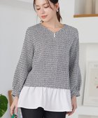 【ティアクラッセ/Tiaclasse】のツイードコンビフレアチュニック ブラック|ID: prp329100004854614 ipo3291000000035715363