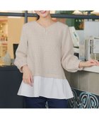 【ティアクラッセ/Tiaclasse】のツイードコンビフレアチュニック ベージュ|ID: prp329100004854614 ipo3291000000035715364