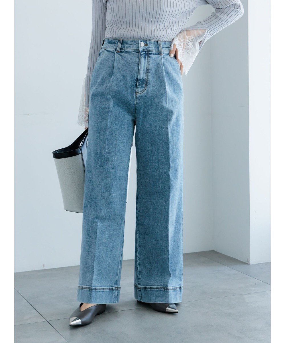 【テチチ/Te chichi】のワイドデニムパンツ インテリア・キッズ・メンズ・レディースファッション・服の通販 founy(ファニー) 　ファッション　Fashion　レディースファッション　Fashion for Women　パンツ　Pants & Trousers　デニムパンツ・ジーンズ・美脚デニム　Denim Jeans & Pants　コンパクト　Compact, Small Size　ストレッチ　Stretch, Stretchy Fabric　センター　Center, Center Line　デニム　Denim, Jeans Material　パッチ　Patch, Appliqué　リラックス　Relax, Relaxed Fit　ワイド　Wide, Wide Fit　夏　Summer　S/S・春夏　SS, Spring/Summer, Warm Season　A/W・秋冬　Autumn/Winter　サックスブルー|ID: prp329100004854617 ipo3291000000035715376
