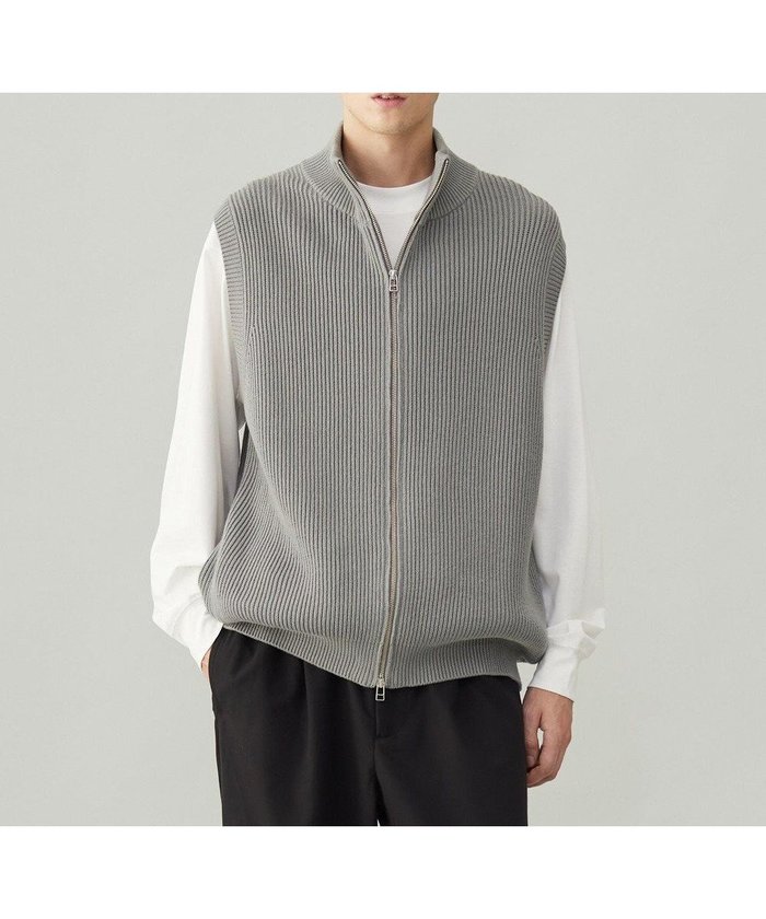 【アンフィーロ/UNFILO / MEN】のスウェットライク ジップベスト 24年秋冬商品 インテリア・キッズ・メンズ・レディースファッション・服の通販 founy(ファニー) https://founy.com/ ファッション Fashion メンズファッション Fashion for Men トップス・カットソー Cut & Sew Tops ベスト・ジレ Vests & Gilets ウォッシャブル Machine Washable カットソー Cut and Sewn Top ショート Short, Short Length トレンド Trend, Trending Now ベスト Vest, Waistcoat 畦 Ribbed Knit A/W・秋冬 Autumn/Winter |ID: prp329100004854657 ipo3291000000035721994