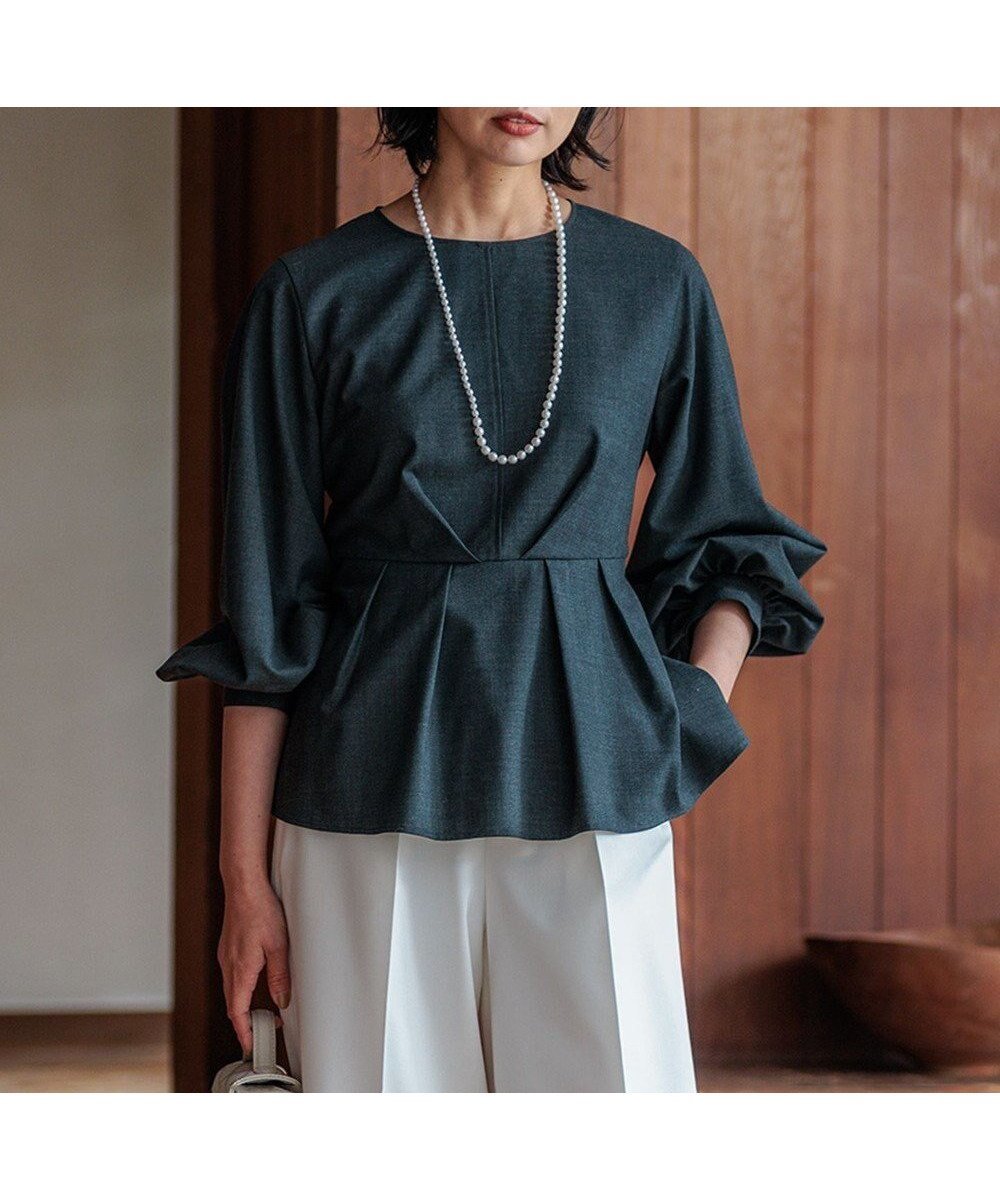 【23区/NIJYUSANKU】の【CLASSY.10月号掲載/洗える】TWマットクロス ペプラム ブラウス 人気、トレンドファッション・服の通販 founy(ファニー) 　雑誌掲載アイテム　Magazine Picks & Fashion Features　ファッション雑誌　Fashion Magazines　クラッシィ　CLASSY.　ファッション　Fashion　レディースファッション　Fashion for Women　トップス・カットソー　Cut & Sew Tops　シャツ・ブラウス・オフィスカジュアル　Elegant Blouses & Button-Ups　洗える　Machine Washable　10月号　October Issue　ジャケット　Jacket, Outerwear　ストレッチ　Stretch, Stretchy Fabric　セットアップ　Set-Up, Coordinated Outfit　雑誌　Magazine, Fashion Magazine　ハーフ　Half, Half-Length　ペプラム　Peplum, Flared Hem　ボトム　Bottoms, Lower Wear　リボン　Ribbon, Bow　ワイド　Wide, Wide Fit　A/W・秋冬　Autumn/Winter　冬　Winter / This Winter　2024年　2024　2024-2025秋冬・A/W　Autumn/Winter 2024–25 AW24–25　 other-1|ID: prp329100004854700 ipo3291000000035723935