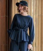 【23区/NIJYUSANKU】の【CLASSY.10月号掲載/洗える】TWマットクロス ペプラム ブラウス ネイビー系|ID: prp329100004854700 ipo3291000000035723943