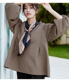 【ティアクラッセ/Tiaclasse】のふくれジャガードバルーンスリーブチュニックブラウス モカ|ID: prp329100004854753 ipo3291000000035728618