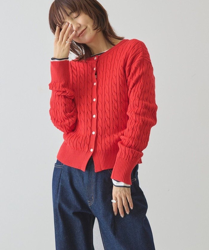 【アメリカンホリック/AMERICAN HOLIC】のケーブルニットカーディガン インテリア・キッズ・メンズ・レディースファッション・服の通販 founy(ファニー) https://founy.com/ ファッション Fashion レディースファッション Fashion for Women トップス・カットソー Cut & Sew Tops ニット Knit Tops & Sweaters カーディガン・羽織り Layered Style Cardigans アメリカン American Style 春 Spring カーディガン Cardigan, Knitwear コンパクト Compact, Small Size スタイリッシュ Stylish, Fashionable ポケット Pocket, Pocket Detail S/S・春夏 SS, Spring/Summer, Warm Season 夏 Summer |ID: prp329100004854862 ipo3291000000035733675