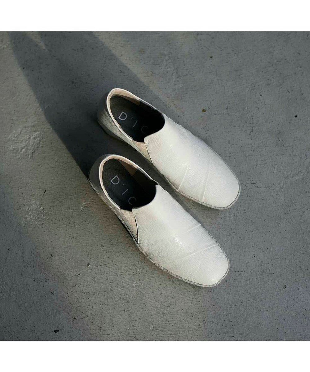 【モード エ ジャコモ/MODE ET JACOMO】のD ICI レイヤードウェッジソールスリッポン インテリア・キッズ・メンズ・レディースファッション・服の通販 founy(ファニー) 　ファッション　Fashion　レディースファッション　Fashion for Women　軽量　Lightweight, Ultra Light　シンプル　Simple, Minimal　フォルム　Silhouette, Form　プラット　Platform, Platform Shoes　旅行　Travel　エレガント 上品　Elegant　ビジネス 仕事 通勤　Business / Work / Commuting　ホワイトコンビ|ID: prp329100004854927 ipo3291000000035735336