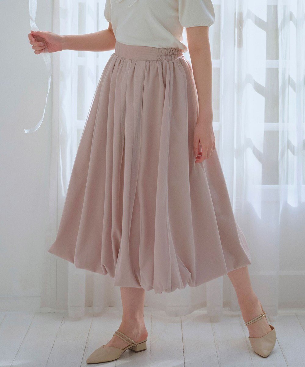 【フェルゥ/Feroux】のチュールレイヤード バルーンスカート 人気、トレンドファッション・服の通販 founy(ファニー) 　ファッション　Fashion　レディースファッション　Fashion for Women　スカート　Skirts　おすすめ　Recommended / Our Picks　エアリー　Airy Texture　コンパクト　Compact, Small Size　シューズ　Shoes, Footwear　タフタ　Taffeta, Structured Fabric　チュール　Tulip, Tulip Motif　トレンド　Trend, Trending Now　バルーン　Balloon, Balloon Silhouette　バレエ　Ballet, Ballet Style　フェミニン　Feminine, Girly　エレガント 上品　Elegant　夏　Summer　春　Spring　S/S・春夏　SS, Spring/Summer, Warm Season　 other-1|ID: prp329100004854964 ipo3291000000035760378