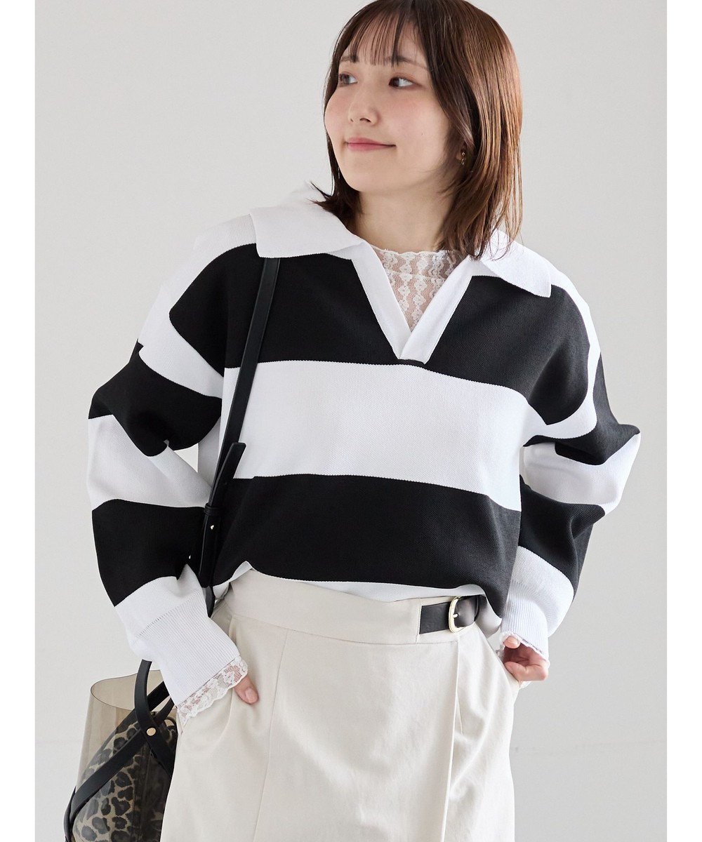 【テチチ/Te chichi】のラガーニット インテリア・キッズ・メンズ・レディースファッション・服の通販 founy(ファニー) ファッション Fashion レディースファッション Fashion for Women トップス・カットソー Cut & Sew Tops ニット Knit Tops & Sweaters ジャカード/ジャガード Jacquard, Woven Pattern スキッパー Skipper, Open Collar セーター Sweater, Knitwear ダブル Double, Double-Breasted 夏 Summer S/S・春夏 SS, Spring/Summer, Warm Season A/W・秋冬 Autumn/Winter ボーダー|ID: prp329100004854972 ipo3291000000035760636