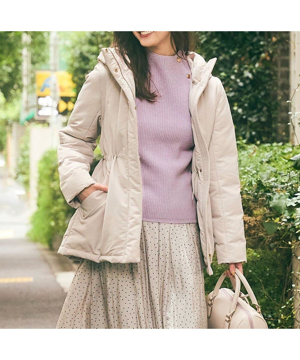 【エニィ スィス/any SiS】の【撥水・洗える】2WAYドロストフーディミドル ダウン インテリア・キッズ・メンズ・レディースファッション・服の通販 founy(ファニー) 　ファッション　Fashion　レディースファッション　Fashion for Women　アウター　Coat / Outerwear Collection　コート・ロングコート・ピーコート　Long Coats, Peacoats & More　レディースジャケット・軽アウター　Jackets　洗える　Machine Washable　軽量　Lightweight, Ultra Light　ジャケット　Jacket, Outerwear　スタンド　Stand Collar, Upright Stand　タフタ　Taffeta, Structured Fabric　ダウン　Down, Puffer　フェザー　Feather, Feather Detail　防寒　Cold Protection, Winter-Ready　A/W・秋冬　Autumn/Winter　ベージュ|ID: prp329100004854999 ipo3291000000035761191