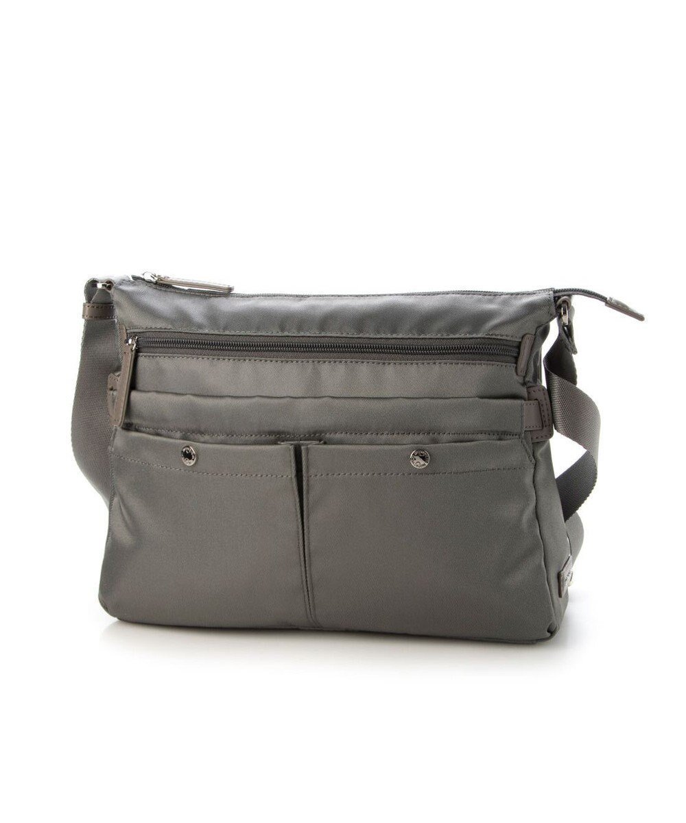 【ラ バガジェリー/LA BAGAGERIE】のフロントポケット スクエアナイロンショルダー Mサイズ インテリア・キッズ・メンズ・レディースファッション・服の通販 founy(ファニー) 　ファッション　Fashion　レディースファッション　Fashion for Women　シンプル　Simple, Minimal　スマート　Smart, Elegant　フロント　Front, Front Design　ポケット　Pocket, Pocket Detail　マグネット　Magnet, Magnetic Closure　定番　Standard, Basic Item　軽量　Lightweight, Ultra Light　グレー|ID: prp329100004855045 ipo3291000000035763073