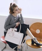 【メゾンドフルール/Maison de FLEUR】のスカーフ付きツイードスクエアトートバッグ Pink|ID: prp329100004855090 ipo3291000000035764478