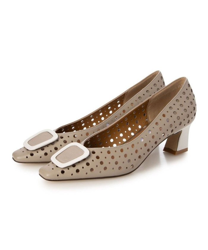 【モード エ ジャコモ/MODE ET JACOMO】のMODE ET JACOMO バックルモチーフパンチングパンプス インテリア・キッズ・メンズ・レディースファッション・服の通販 founy(ファニー) https://founy.com/ ファッション Fashion レディースファッション Fashion for Women バッグ Bags クール Cool, Chic シューズ Shoes, Footwear モチーフ Motif, Design Theme |ID: prp329100004855104 ipo3291000000035764648