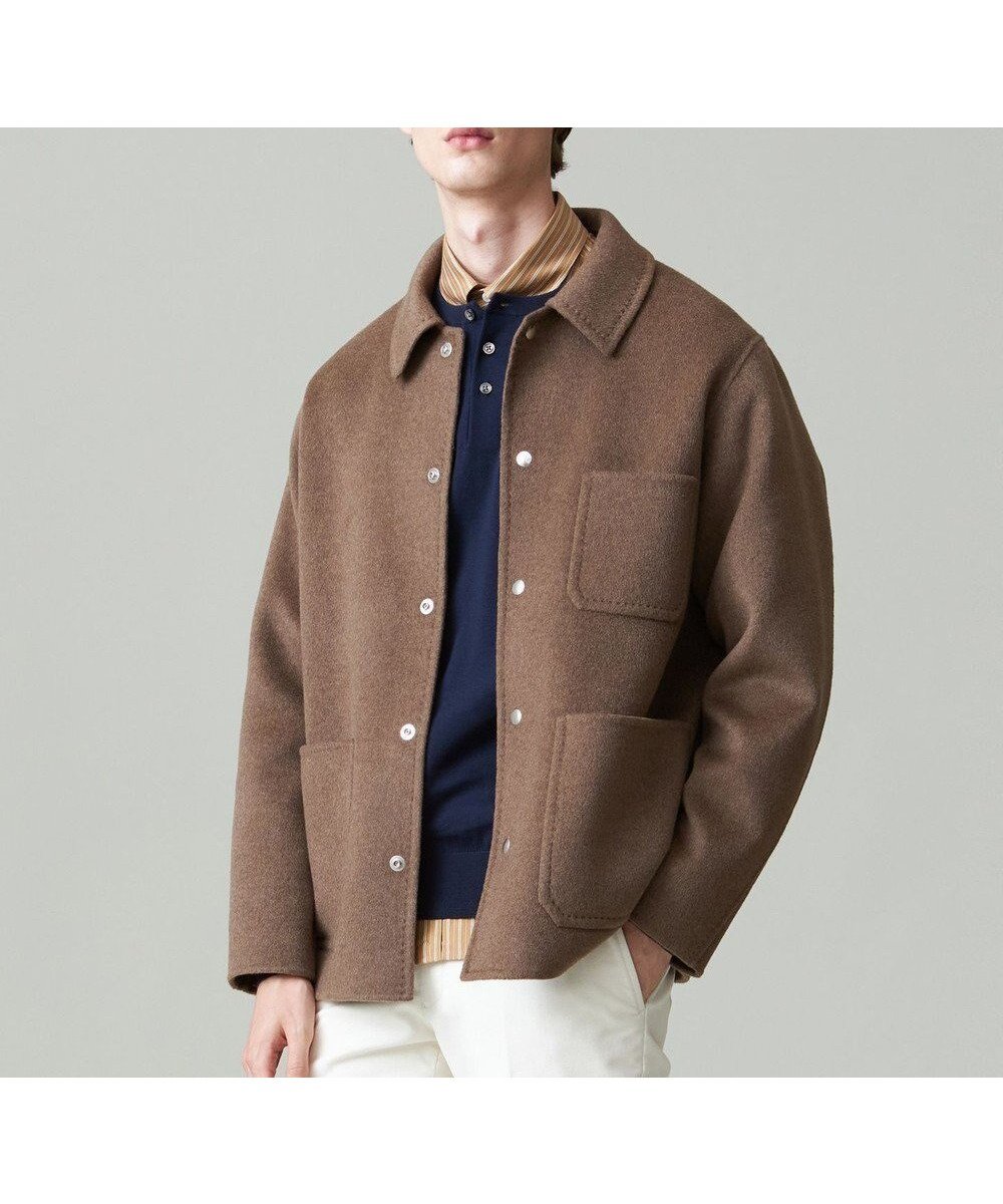 【ジェイ プレス/J.PRESS / MEN】の【WEB限定カラー有】カシミアWフェイス 3パッチ カバーオール インテリア・キッズ・メンズ・レディースファッション・服の通販 founy(ファニー) 　ファッション　Fashion　メンズファッション　Fashion for Men　アウター　Men's Coats Outerwear　ジャケット　Jacket, Outerwear　ダブル　Double, Double-Breasted　パッチ　Patch, Appliqué　フェイス　Face, Facial Design　リラックス　Relax, Relaxed Fit　冬　Winter / This Winter　A/W・秋冬　Autumn/Winter　ベージュ系|ID: prp329100004855112 ipo3291000000035764988