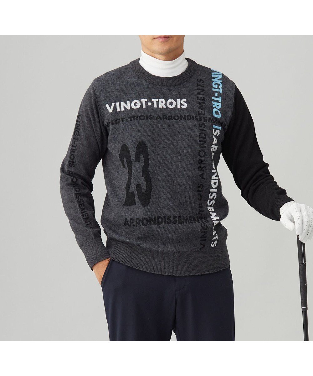 【23区 ゴルフ/23区GOLF / MEN】の【MEN】ロゴチェックジャガード クルーネック ニット 人気、トレンドファッション・服の通販 founy(ファニー) 　ファッション　Fashion　メンズファッション　Fashion for Men　トップス・カットソー　Cut & Sew Tops　ニット・セーター / 定番トップス　Knit Tops & Sweaters　イエロー　Yellow　スポーティ　Sporty, Casual Athletic　セーター　Sweater, Knitwear　チェック　Check, Plaid, Tartan　A/W・秋冬　Autumn/Winter　 other-1|ID: prp329100004855136 ipo3291000000035765653