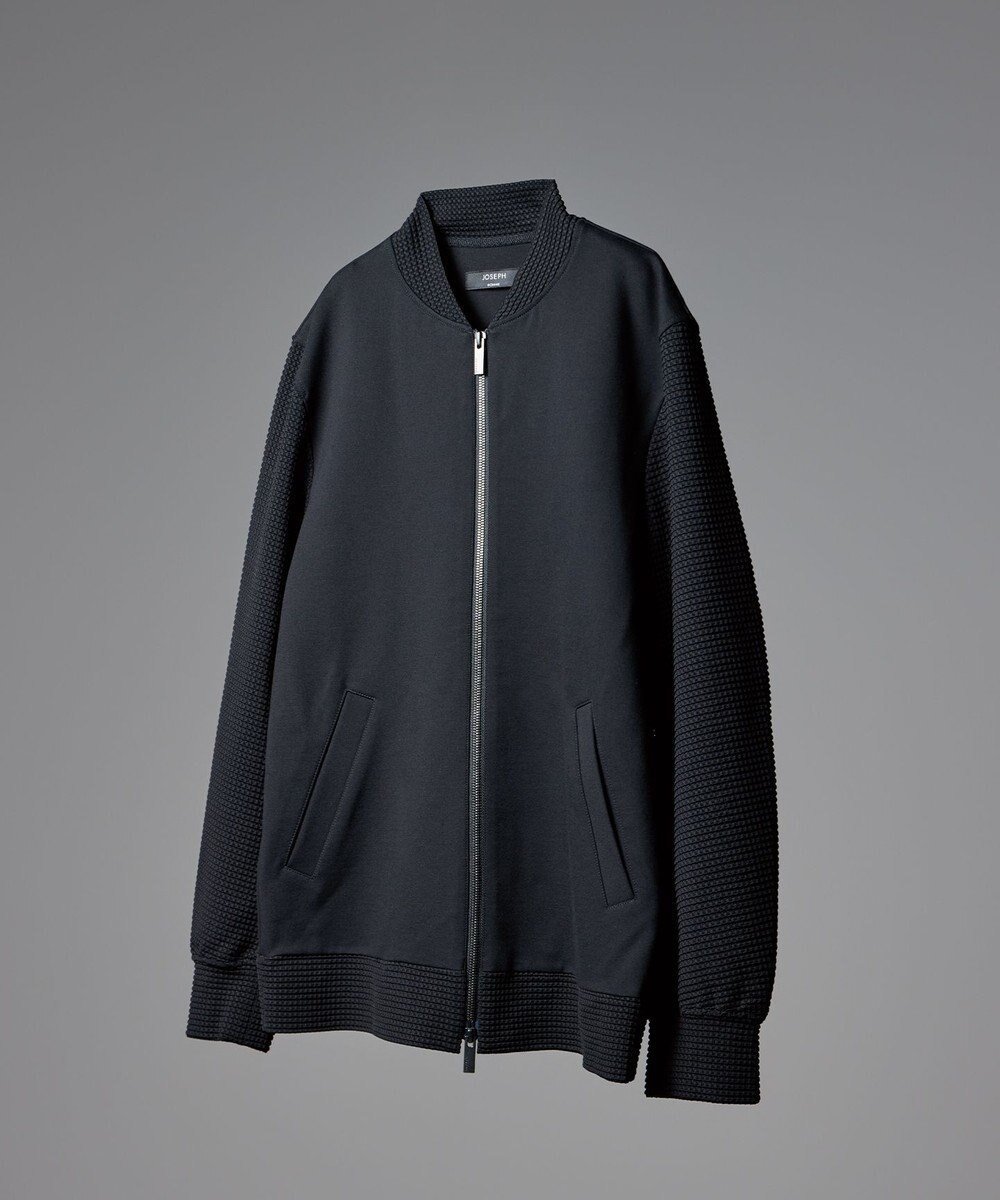 【ジョゼフ オム/JOSEPH HOMME / MEN】の【オリジナル素材】ライトタックジャージー ジップアップブルゾン インテリア・キッズ・メンズ・レディースファッション・服の通販 founy(ファニー) 　ファッション　Fashion　メンズファッション　Fashion for Men　アウター　Men's Coats Outerwear　ブルゾンジャケット / カジュアルアウター　Bomber Jackets & Blousons　アンサンブル　Ensemble Set　春　Spring　コンビ　Combo, Combination Style　シンプル　Simple, Minimal　ジップ　Zip, Zipper　ジャケット　Jacket, Outerwear　セットアップ　Set-Up, Coordinated Outfit　定番　Standard, Basic Item　フロント　Front, Front Design　ブルゾン　Blouson, Bomber Jacket　S/S・春夏　SS, Spring/Summer, Warm Season　夏　Summer　ブラック系|ID: prp329100004855141 ipo3291000000035765900