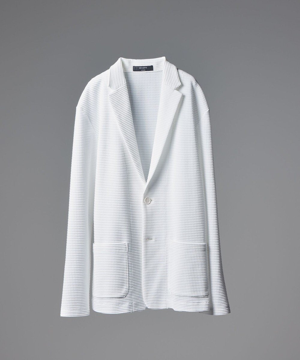 【ジョゼフ オム/JOSEPH HOMME / MEN】の【オリジナル素材】ライトタックジャージー カットソージャケット インテリア・キッズ・メンズ・レディースファッション・服の通販 founy(ファニー) 　ファッション　Fashion　メンズファッション　Fashion for Men　アウター　Men's Coats Outerwear　テーラードジャケット　Tailored Jackets & Blazers　アンサンブル　Ensemble Set　春　Spring　シンプル　Simple, Minimal　ジャケット　Jacket, Outerwear　スリム　Slim, Slim Fit　セットアップ　Set-Up, Coordinated Outfit　定番　Standard, Basic Item　パッチ　Patch, Appliqué　ベーシック　Basic, Essential　ポケット　Pocket, Pocket Detail　S/S・春夏　SS, Spring/Summer, Warm Season　夏　Summer　ホワイト系|ID: prp329100004855145 ipo3291000000035766233